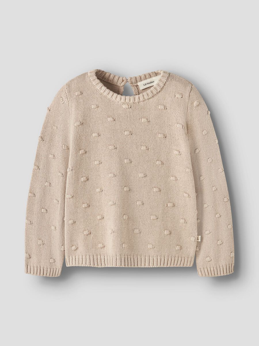 Carousel image - LØS PASSFORM STRIKKET PULLOVER, Oxford Tan | 1