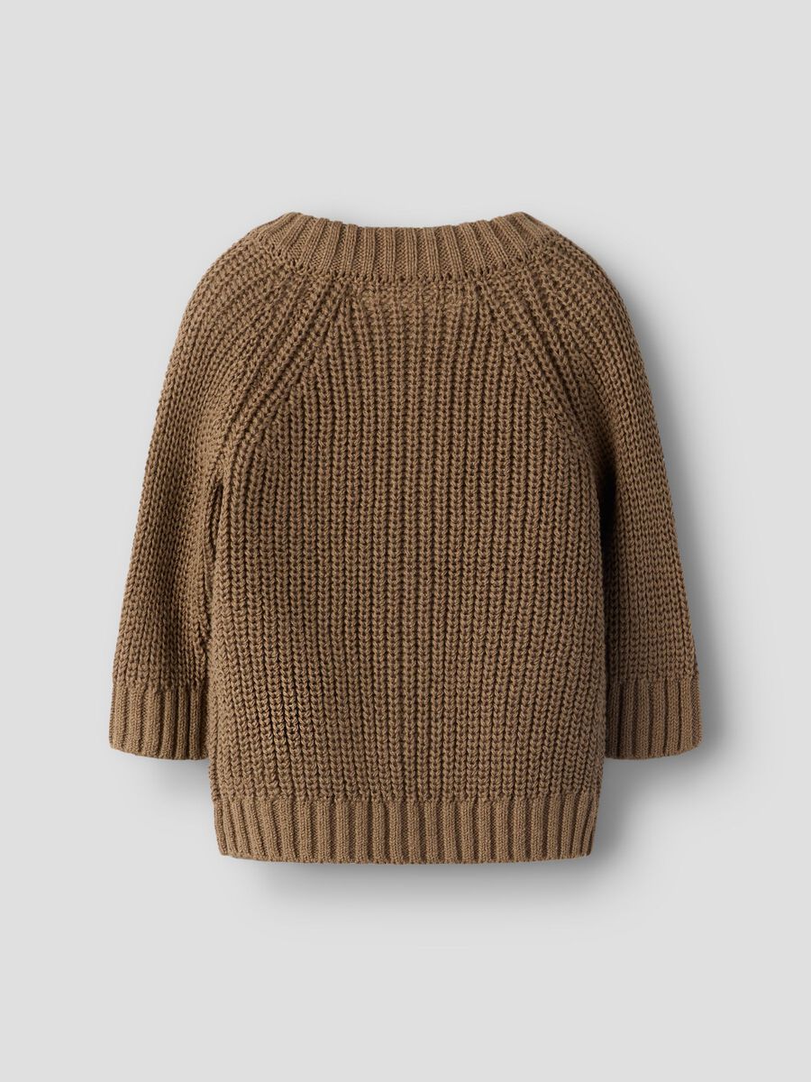 Product carousel image - LANGE MOUWEN GEBREID VEST, Shitake | 2