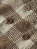 Product image thumbnail - À CARREAUX CARDIGAN EN MAILLE, Sepia Tint | 5