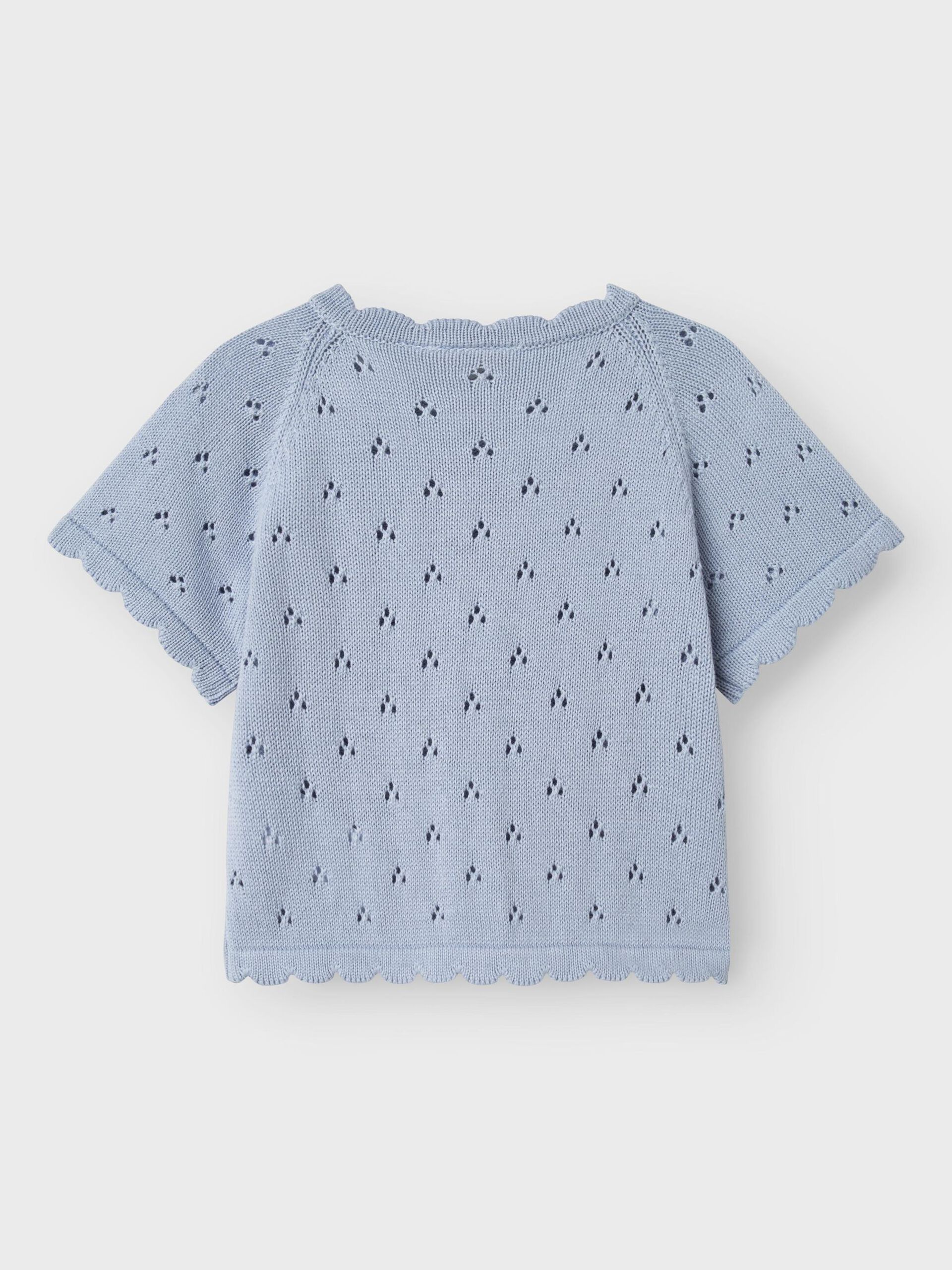 Carousel image - SHORTSLEEVED KNITTED TOP, Zen Blue | 3