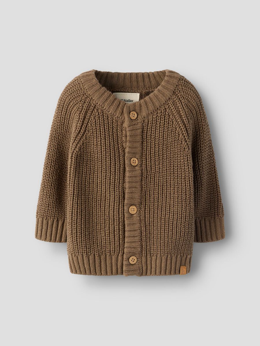 Product carousel image - LANGE MOUWEN GEBREID VEST, Shitake | 1