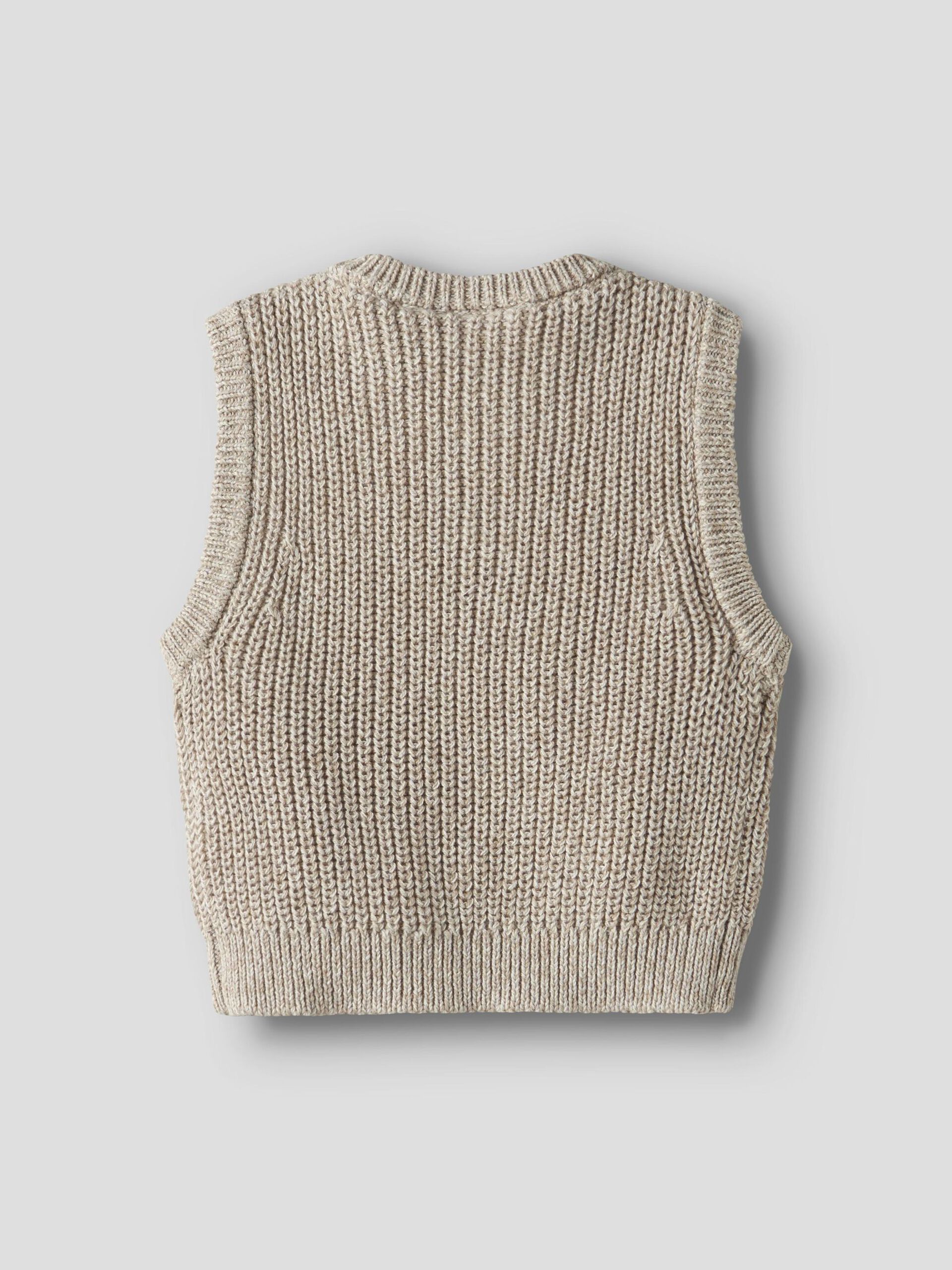 Carousel image - EN COTON BIOLOGIQUE GILET TRICOTÉ, Oxford Tan | 4