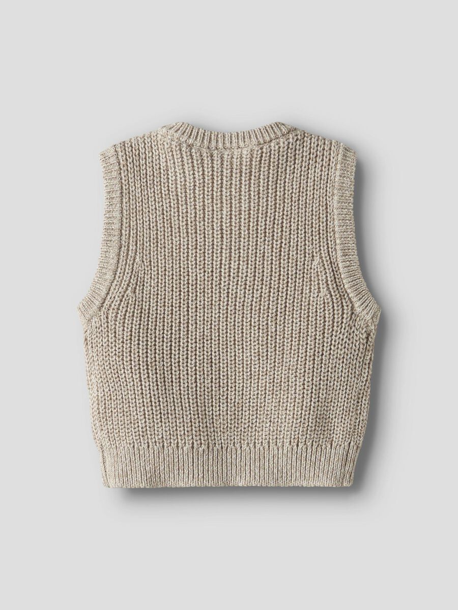 Product carousel image - ORGANIC COTTON KNITTED VEST, Oxford Tan | 3