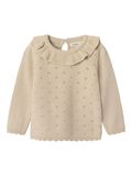 Product image thumbnail - NEEDLE DROP KNITTED TOP, Turtledove | 5