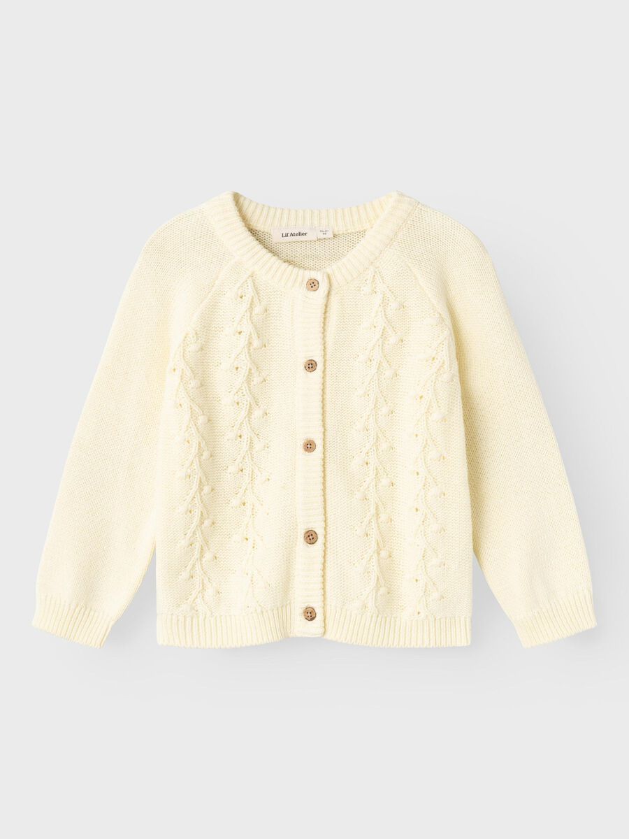 name it ØKOLOGISK BOMULD STRIKKET CARDIGAN, Lemon Icing, highres - 13231380_LemonIcing_003.jpg