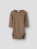 Product image thumbnail - LONG SLEEVED ROMPER, Shitake | 1