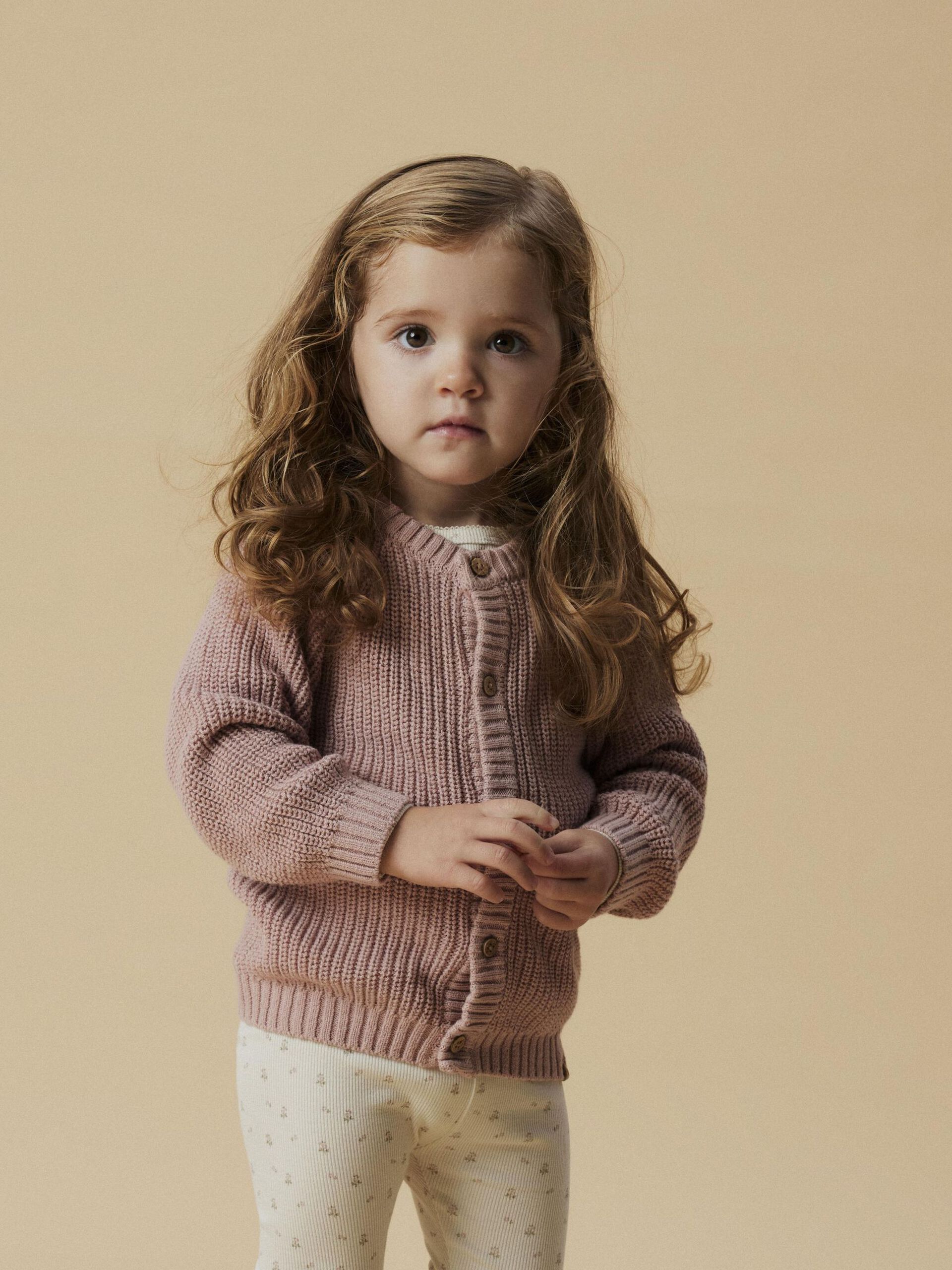 Carousel image - LONG SLEEVED KNITTED CARDIGAN, Misty Rose | 3