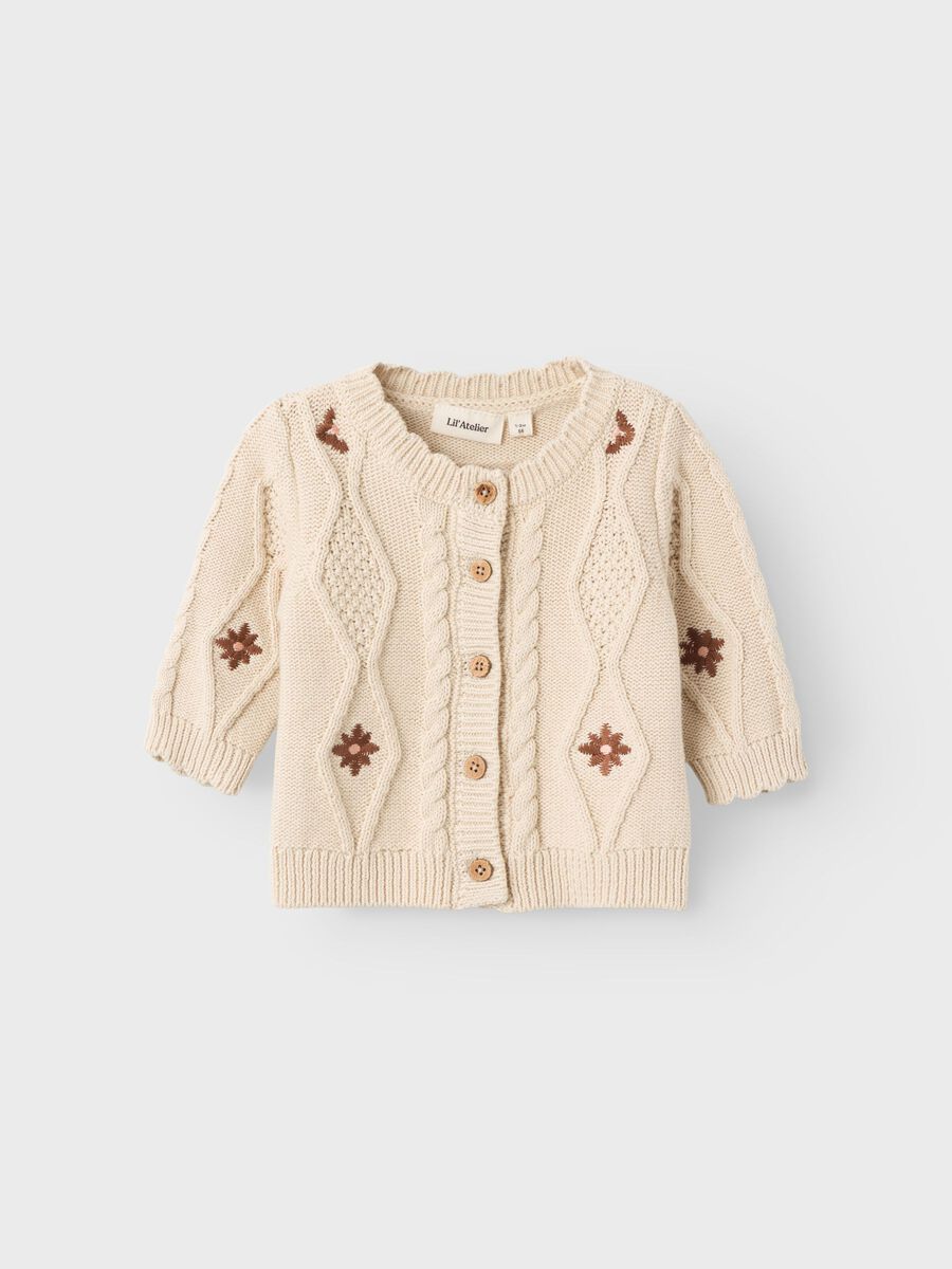 Carousel image - KABEL STRIKKET CARDIGAN, Fog | 1