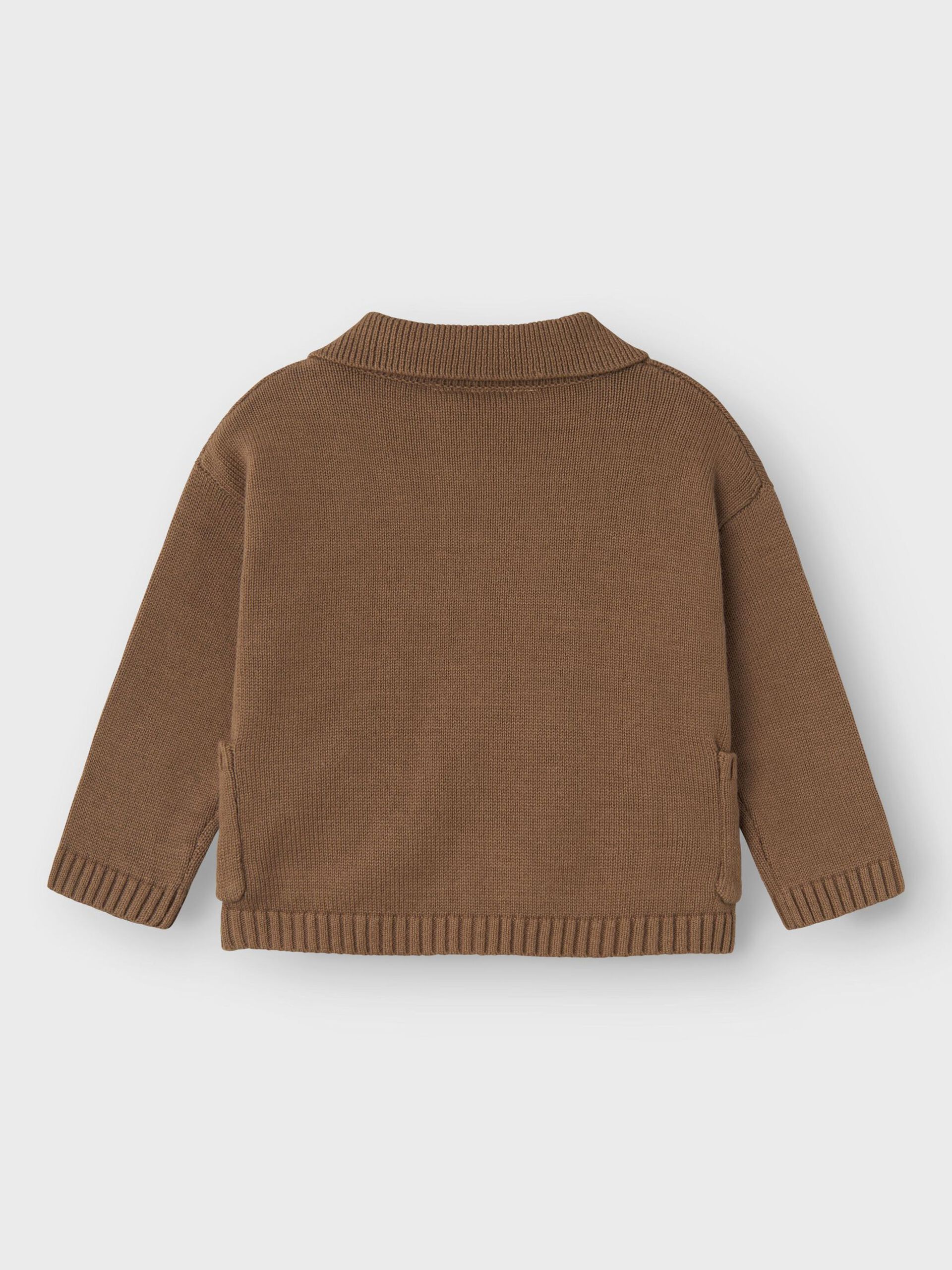 Carousel image - BIO-BAUMWOLL STRICKJACKE, Shitake | 3