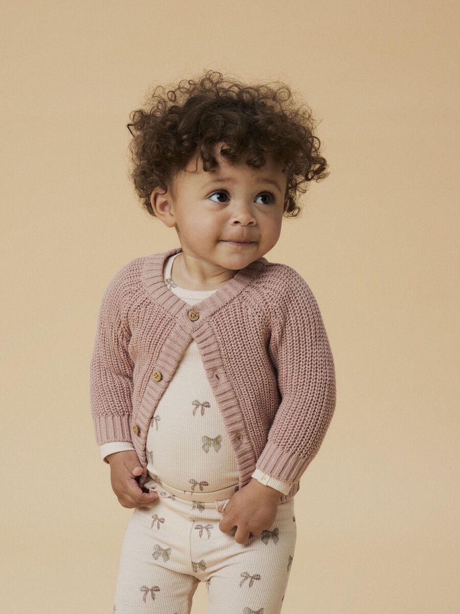Product carousel image - LONG SLEEVED KNITTED CARDIGAN, Misty Rose | 4