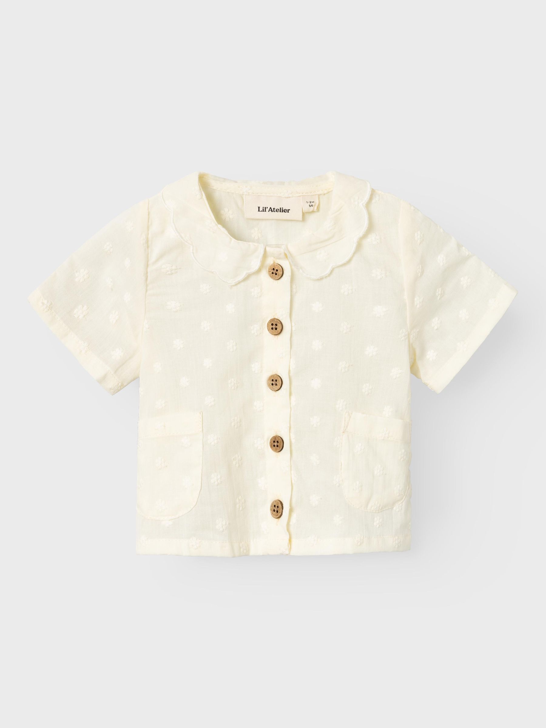 LOOSE FIT OVERHEMD Baby 56 86 Meisje Wit Lil Atelier Belgie
