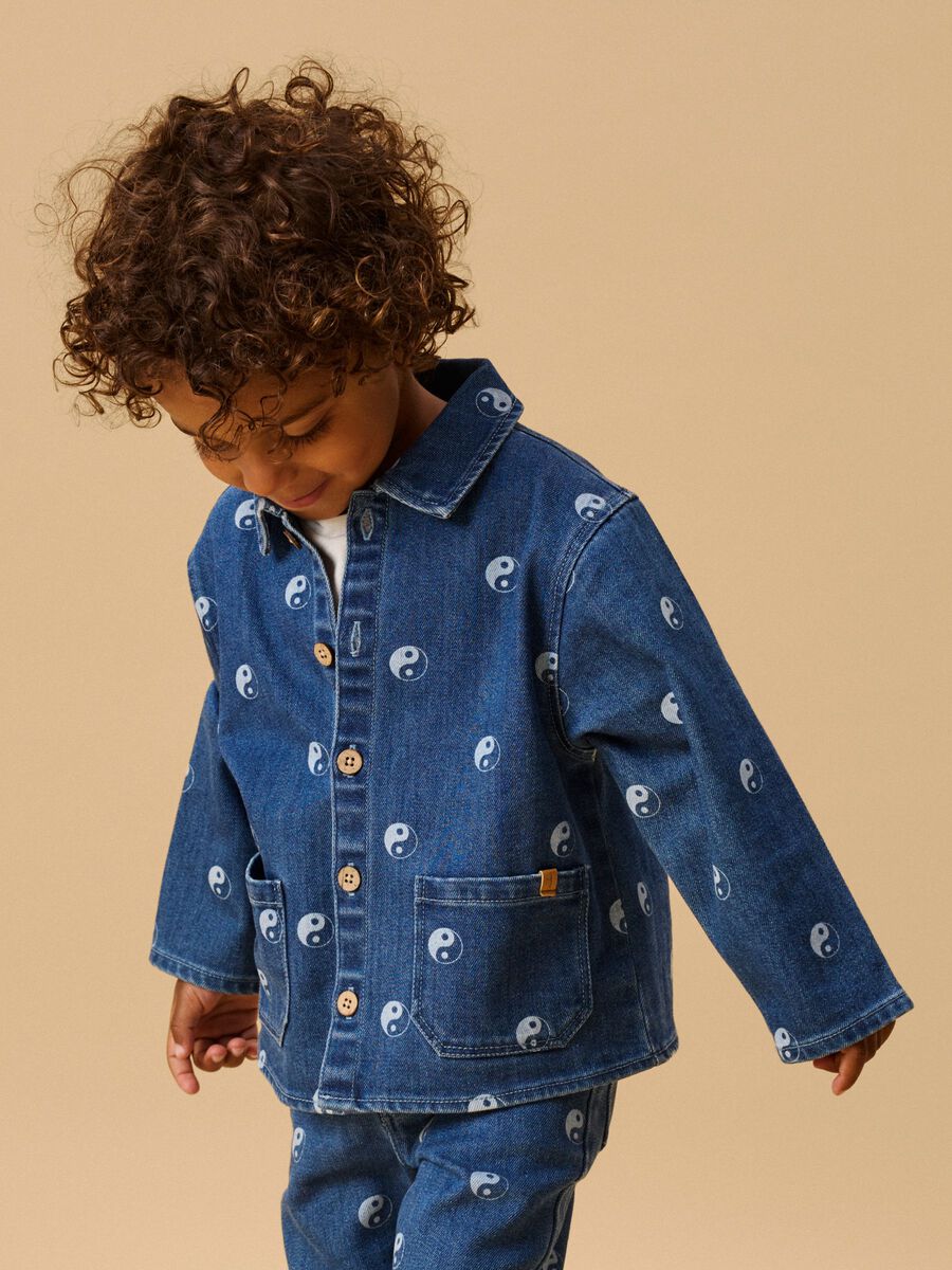 Product carousel image 2 PRINTED DENIM JACKET, Dark Blue Denim