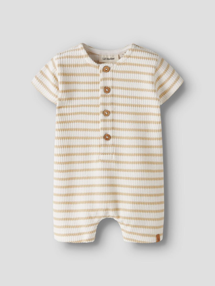 Product carousel image - GESTREEPT PLAYSUIT, Coconut Milk | 1