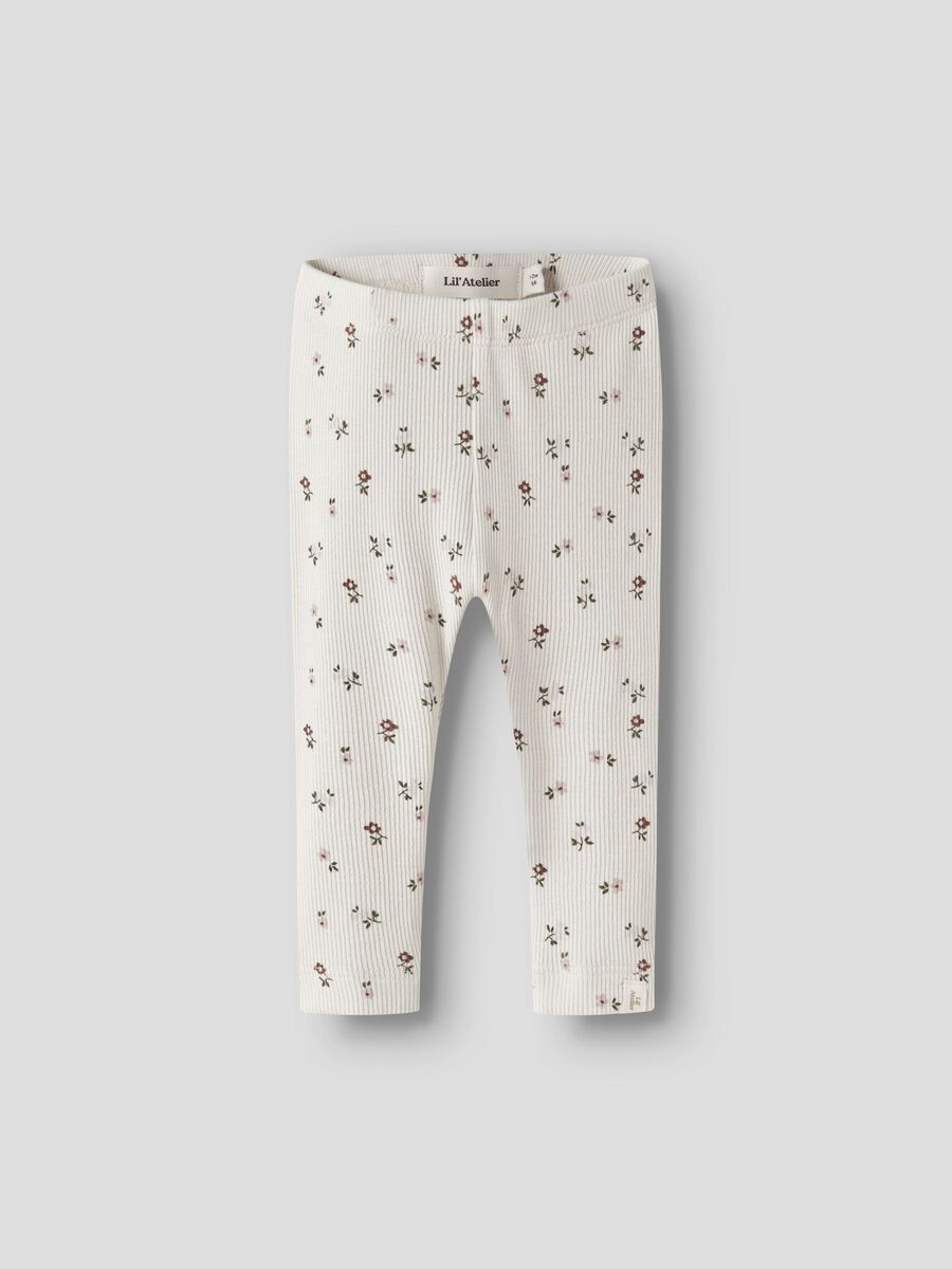 Print legging, colour: turtledove, witte