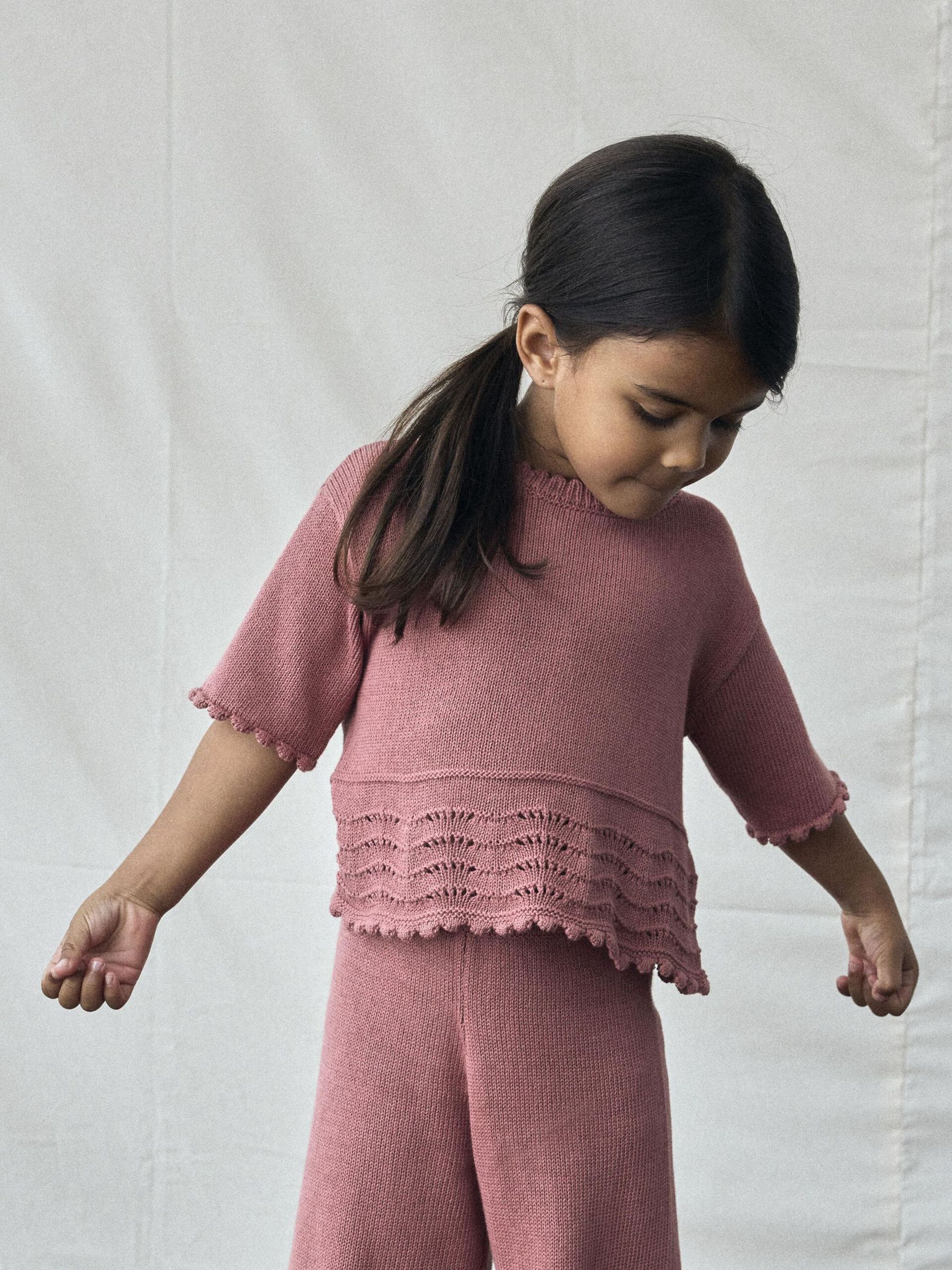 Carousel image - SHORTSLEEVED KNITTED TOP, Withered Rose | 3