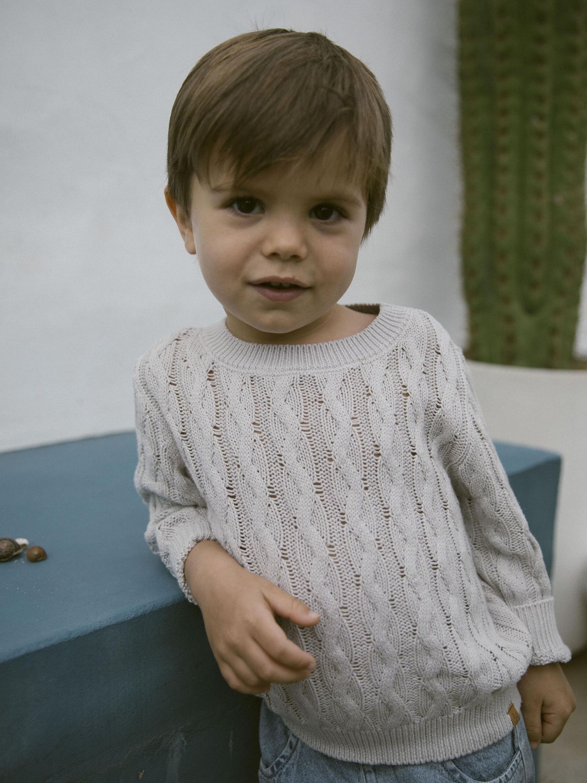Carousel image - LONG SLEEVED KNITTED PULLOVER, Vapor Blue | 3
