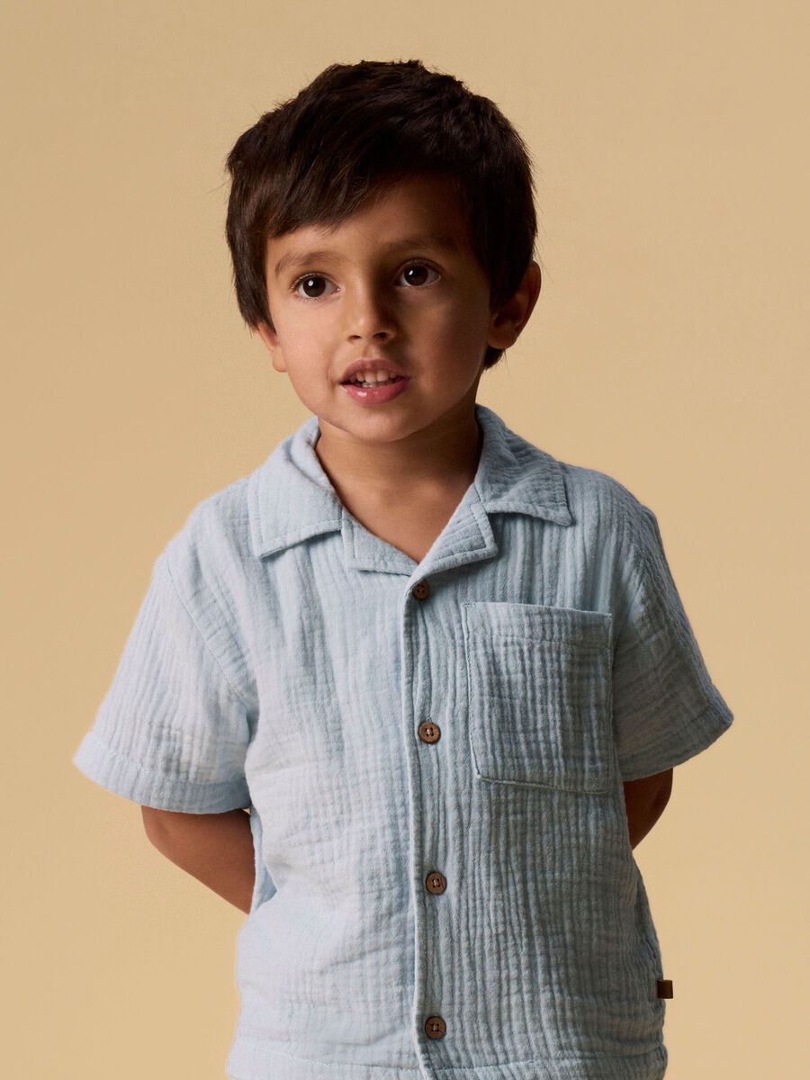 Product carousel image - ORGANIC COTTON SHIRT, Zen Blue | 1
