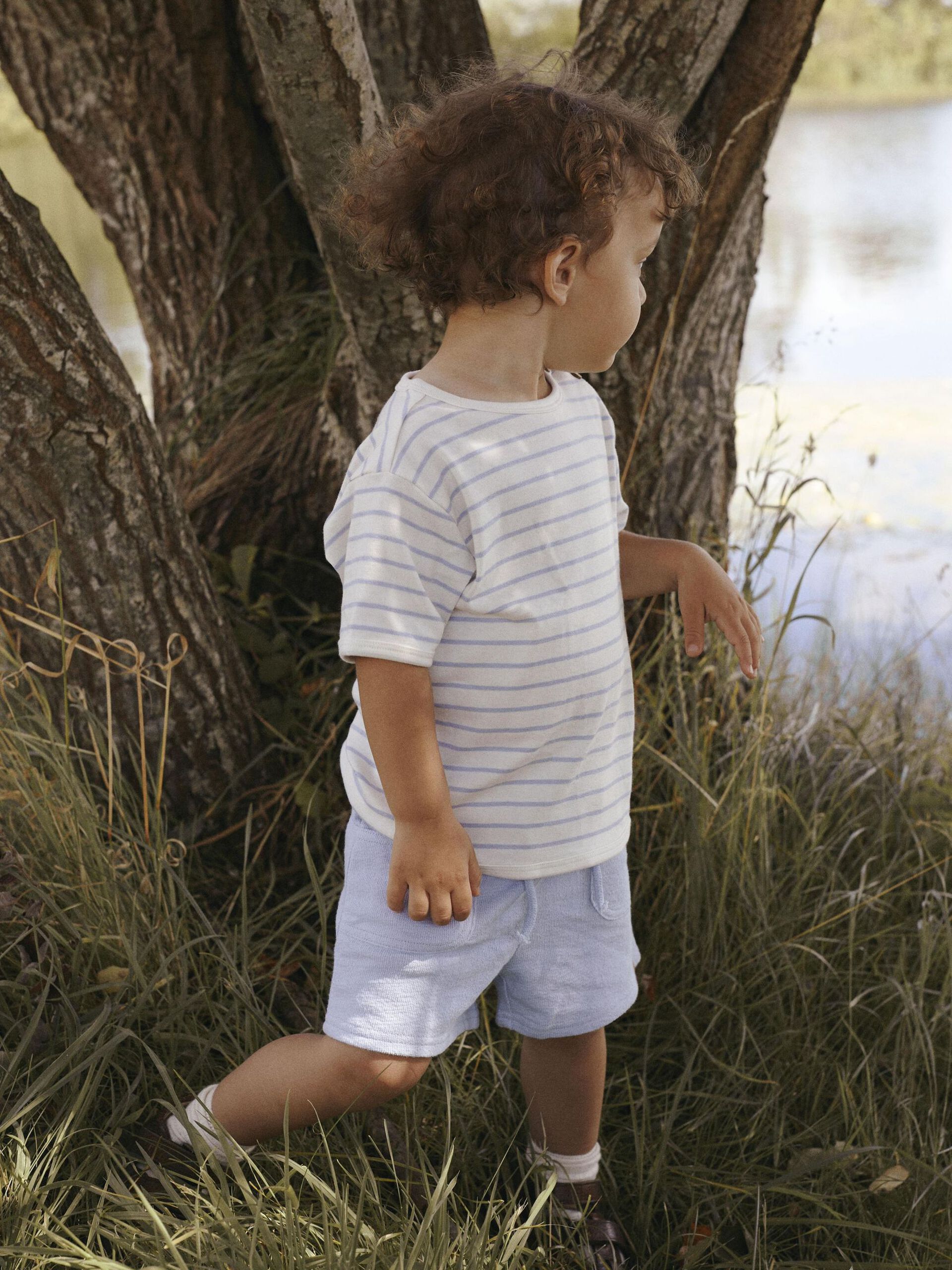 Carousel image - BAWEŁNA ORGANICZNA SZORTY, Zen Blue | 2