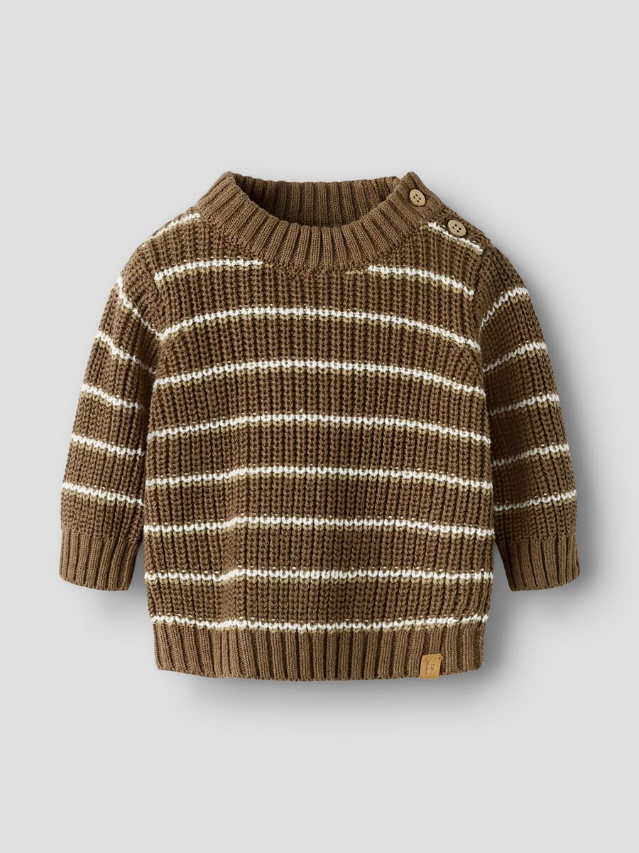 Streifen strickpullover, colour: teak, braune