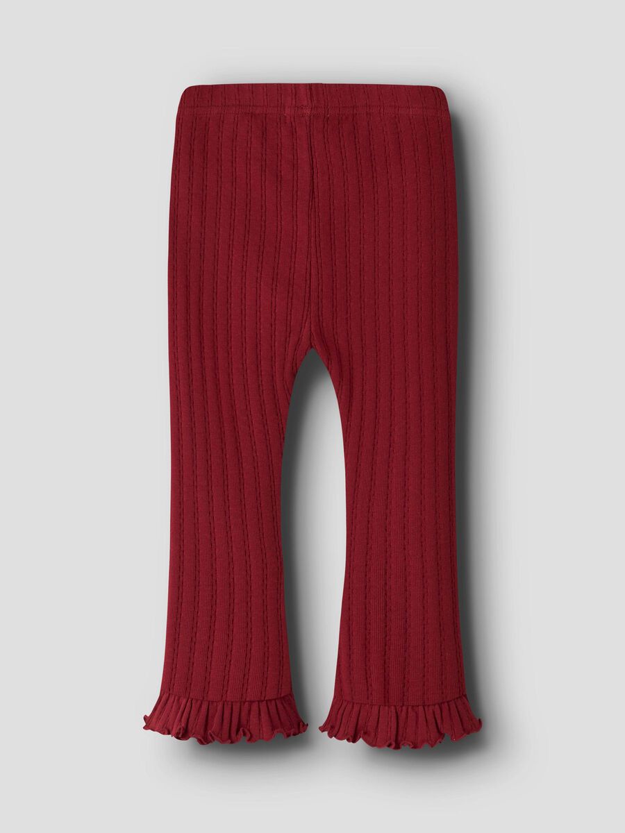 Product carousel image - ØKOLOGISK BOMULL LEGGINGS, Red Dahlia | 2