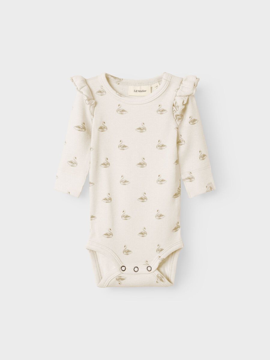 Carousel image - LANGE MOUWEN ROMPER, Pastel Parchment | 1
