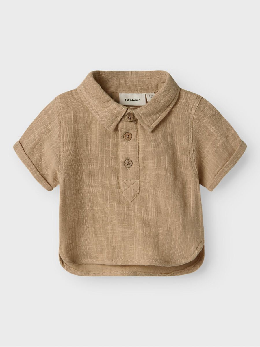 name it ORGANIC COTTON SHIRT, Taos Taupe, highres - 13240835_TaosTaupe_003.jpg