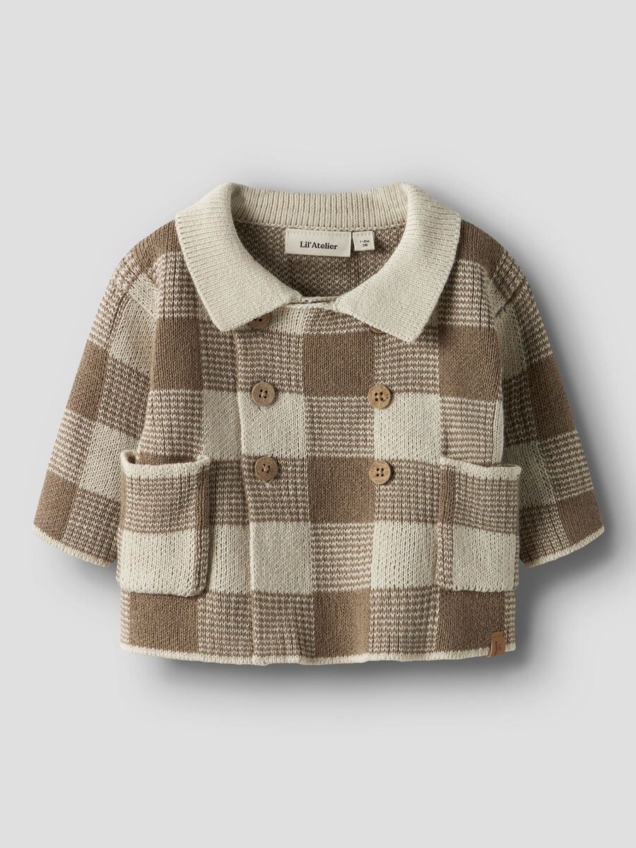 Carousel image - COUPE AMPLE CARDIGAN EN MAILLE, Sepia Tint | 1