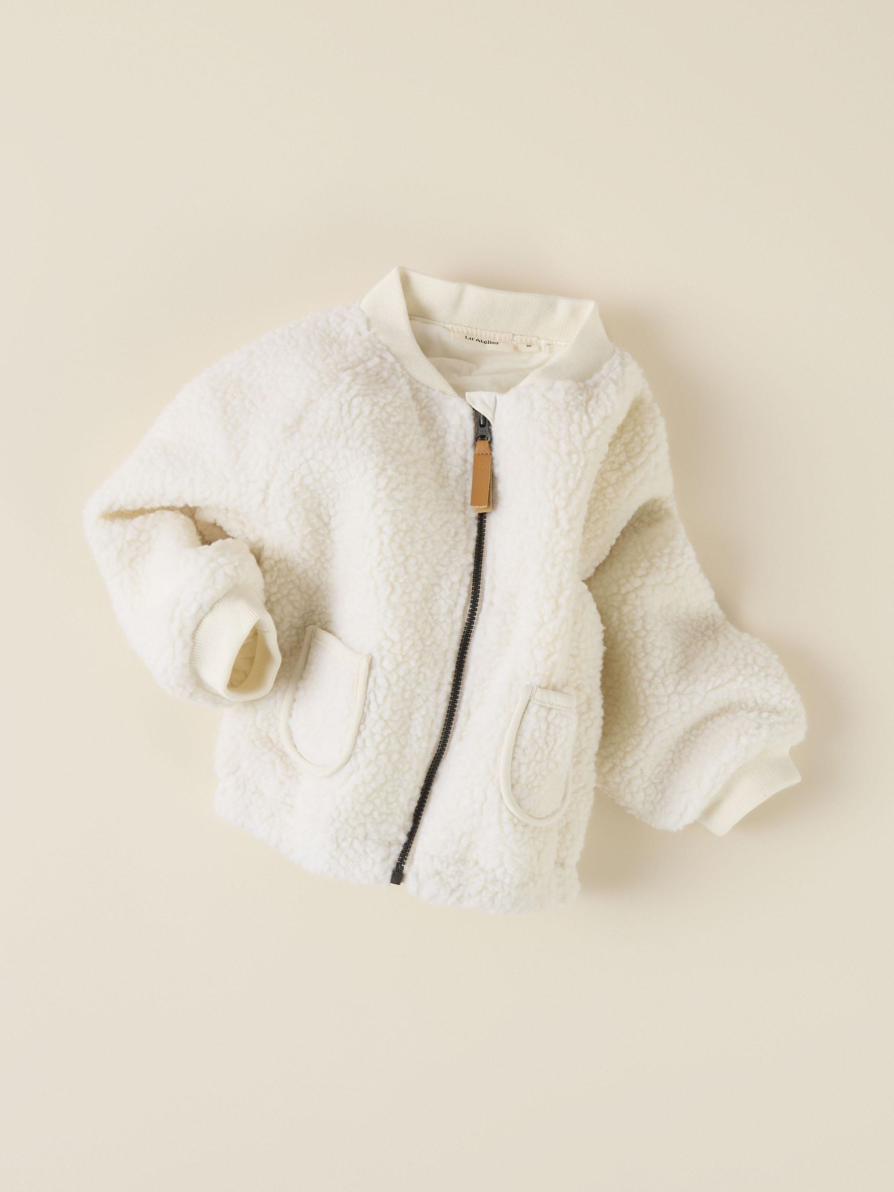 White teddy bomber jacket top