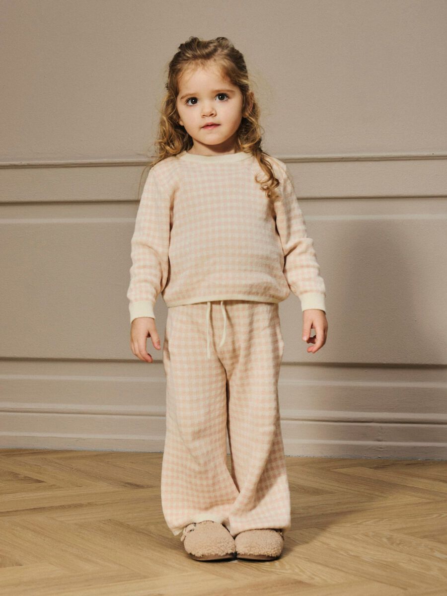 Product carousel image - STRIPED KNITTED PULLOVER, Cameo Rose | 1