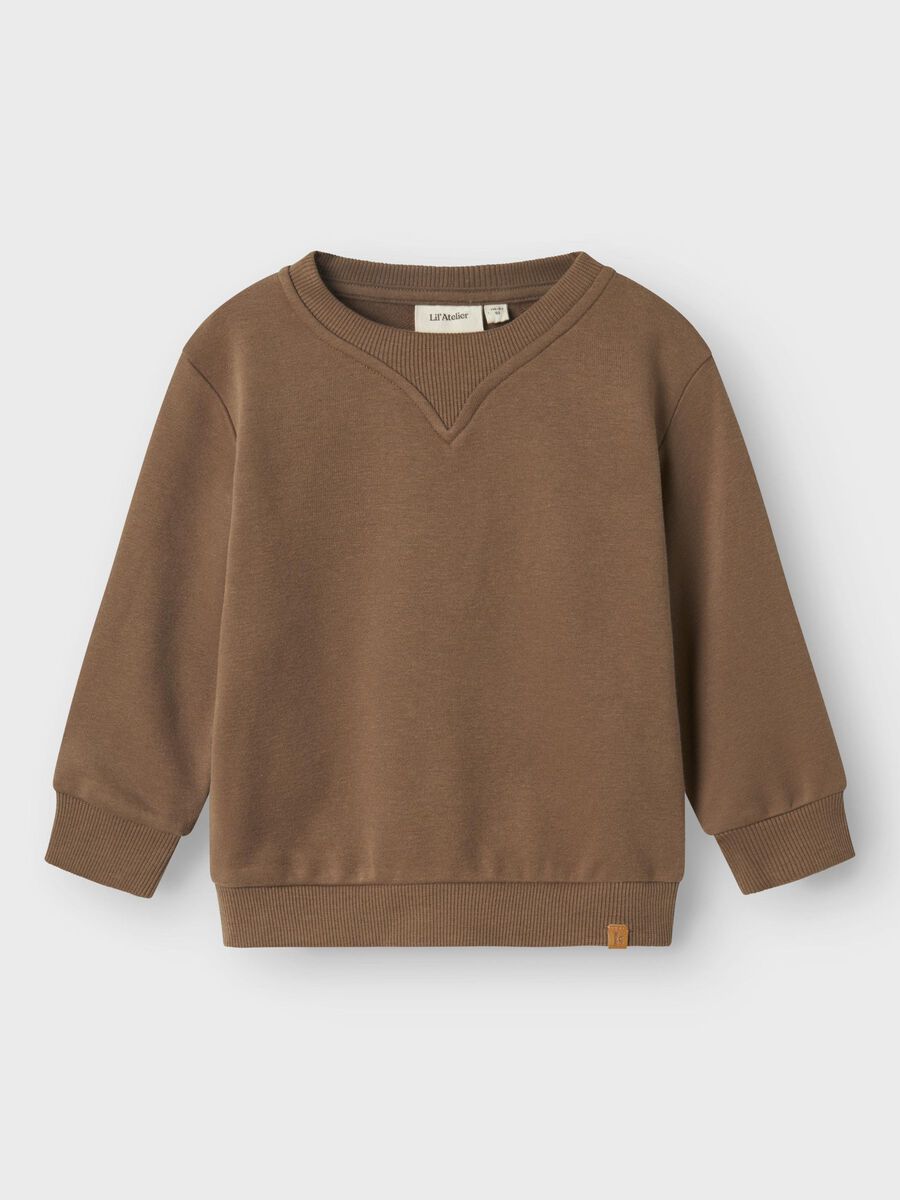 name it LØS PASSFORM SWEATSHIRT, Shitake, highres - 13236864_Shitake_003.jpg