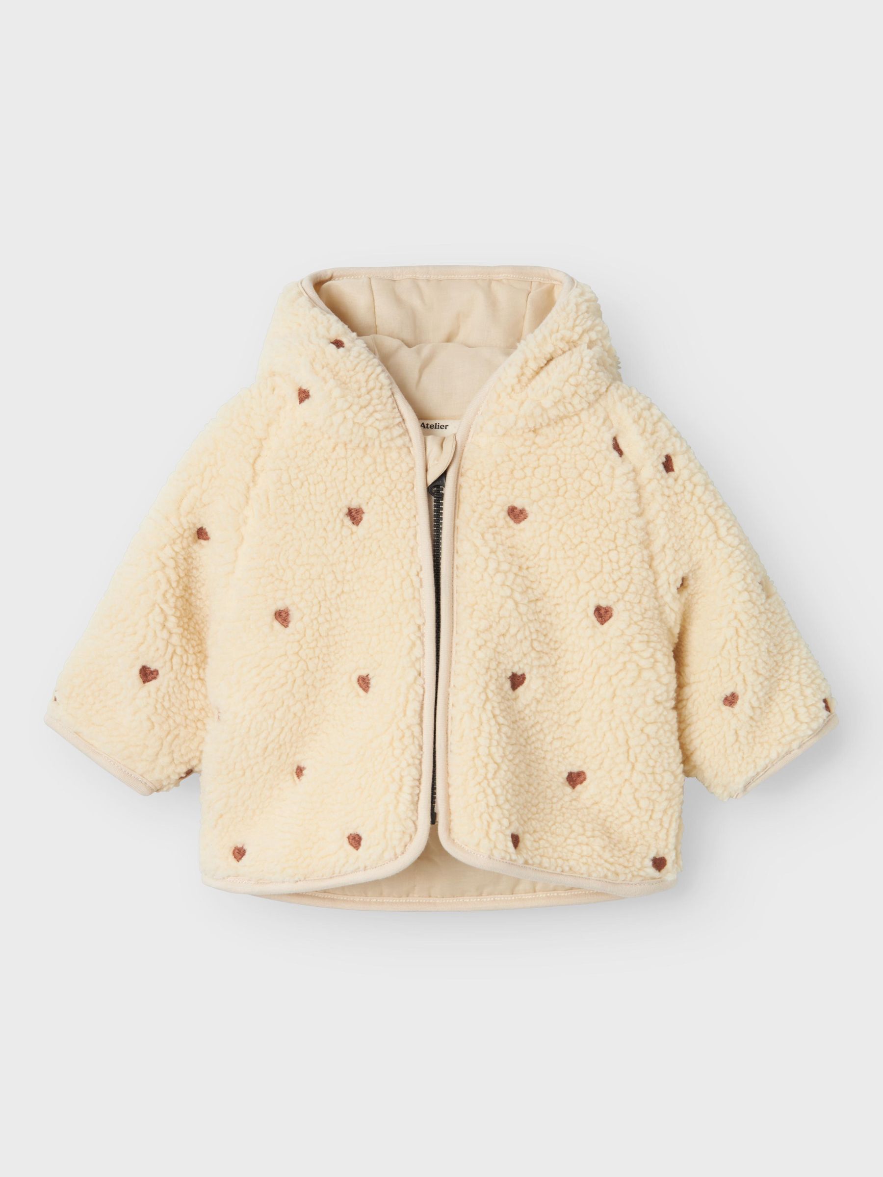 TEDDYFLEECE JACKE Baby 56 86 Madchen Grau Lil Atelier Deutschland