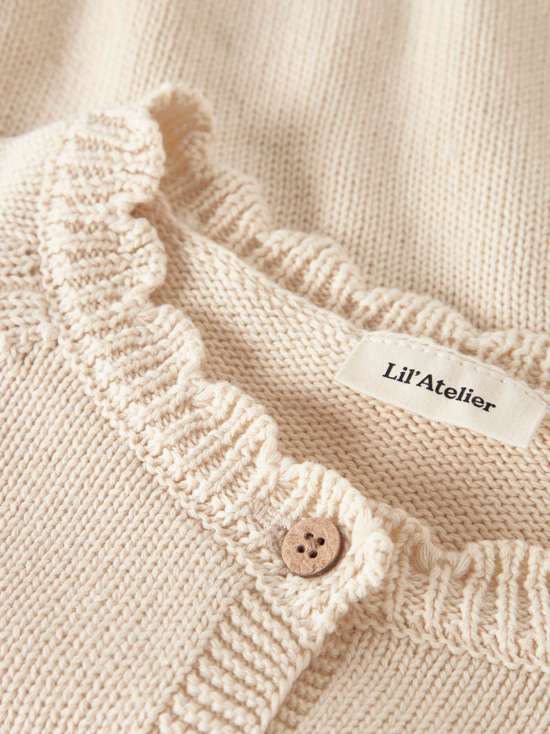 Carousel image - ORGANIC COTTON KNITTED CARDIGAN, Turtledove | 3