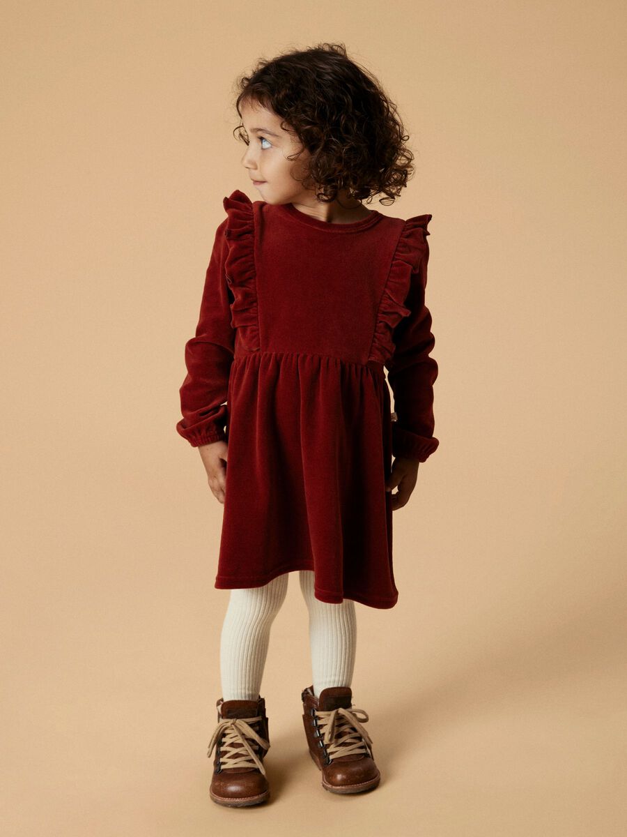 Product carousel image - VELOUR DRESS, Red Dahlia | 1