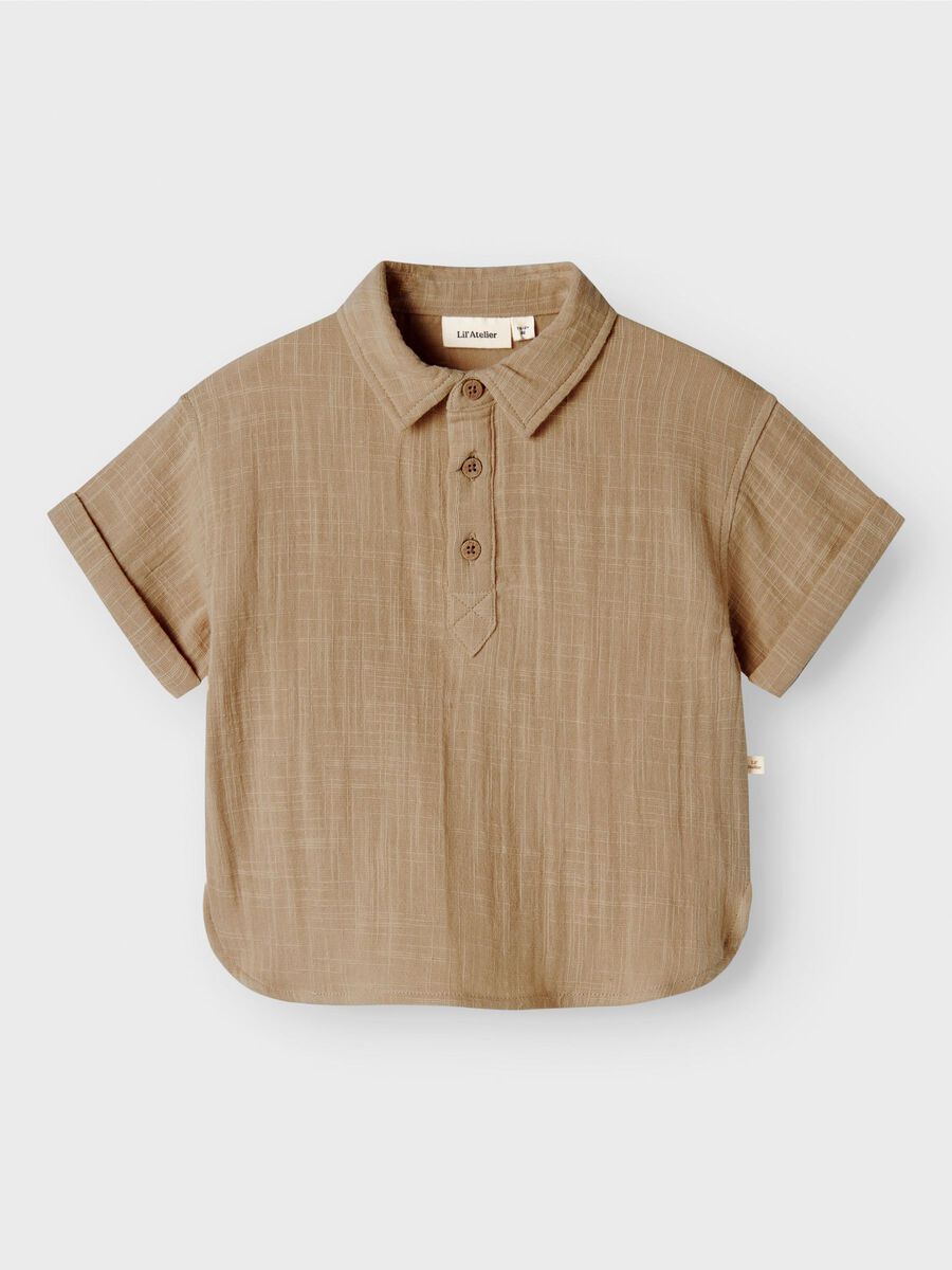 name it ORGANIC COTTON SHIRT, Taos Taupe, highres - 13240806_TaosTaupe_003.jpg