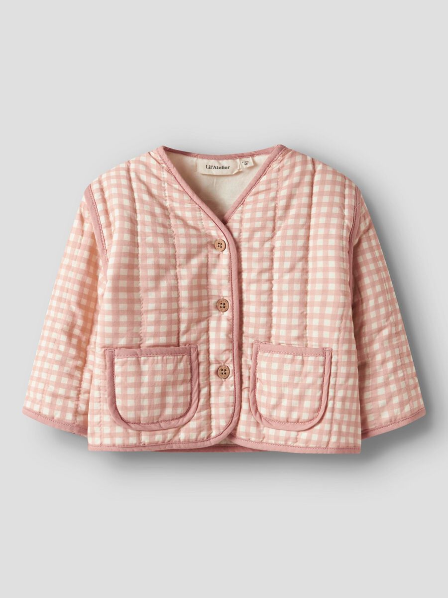 Product carousel image - CHECKED QUILTED JACKET, Cameo Rose | 1