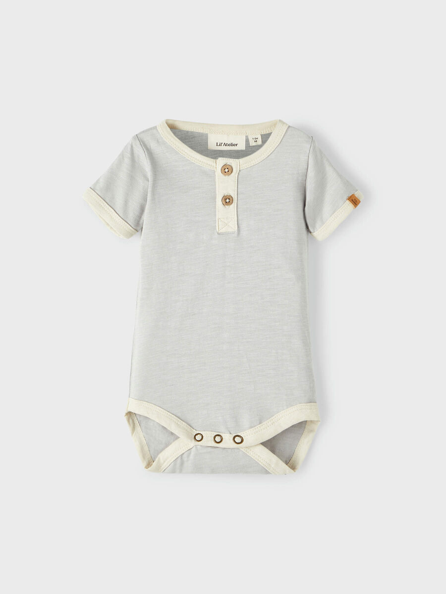 Product carousel image - ORGANIC COTTON ROMPER, Harbor Mist | 1
