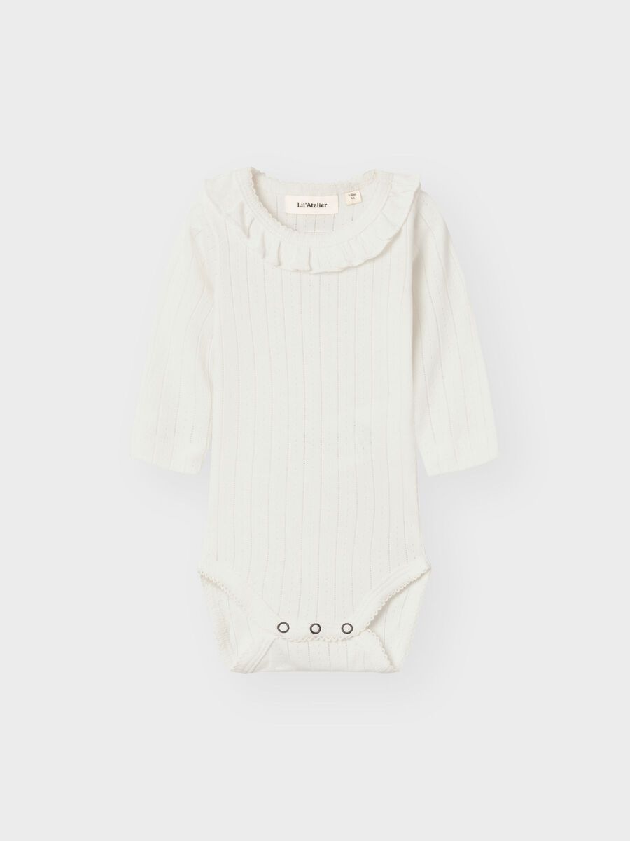 Carousel image - LONG SLEEVED ROMPER, Coconut Milk | 1
