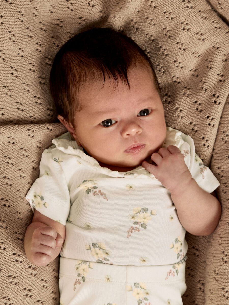 Product carousel image - SHORT SLEEVED ROMPER, Coconut Milk | 2