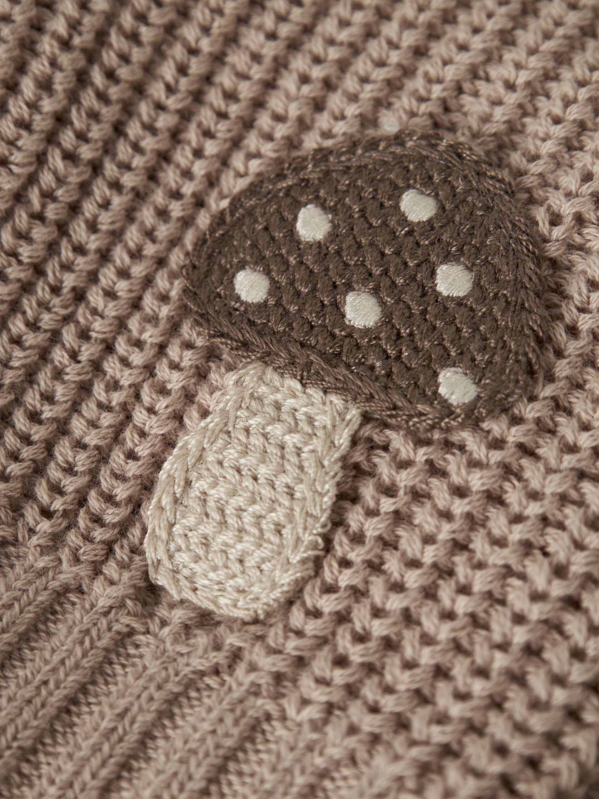 Carousel image - MUSHROOM KNITTED CARDIGAN, Oxford Tan | 3