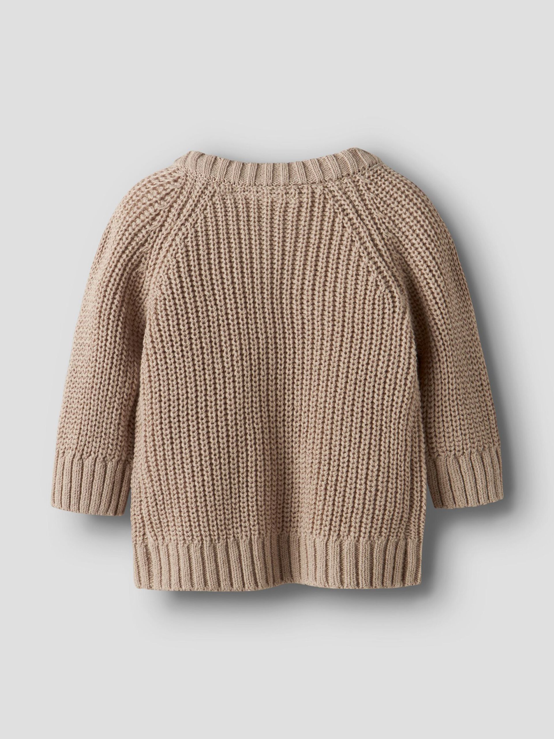 Carousel image - MUSHROOM KNITTED CARDIGAN, Oxford Tan | 2