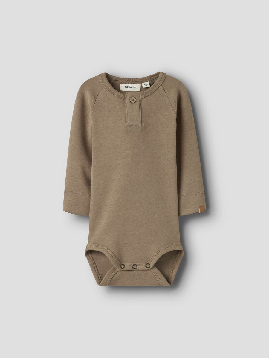 Product carousel image - LANGE MOUWEN ROMPER, Sepia Tint | 1