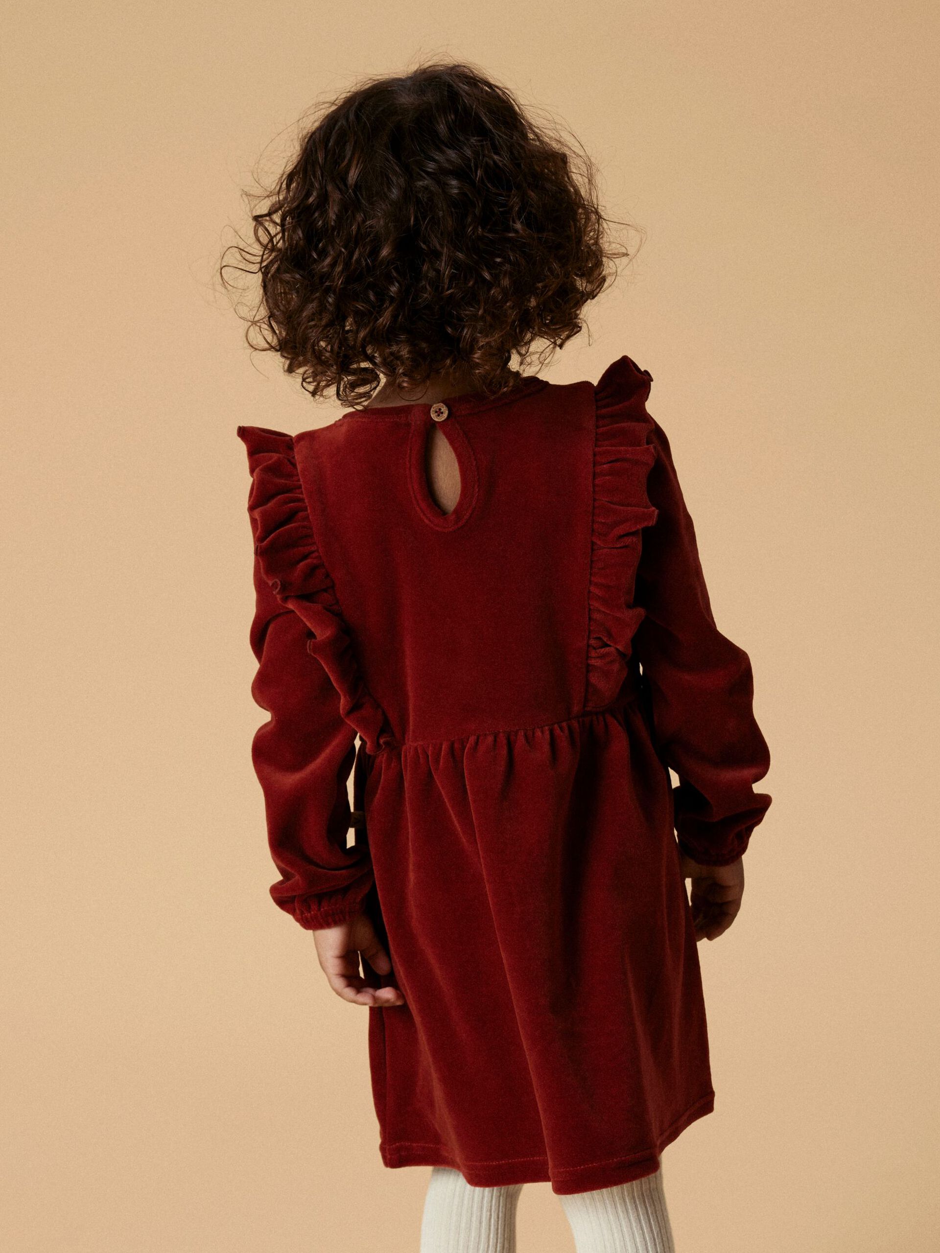 Carousel image - VELOUR DRESS, Red Dahlia | 3