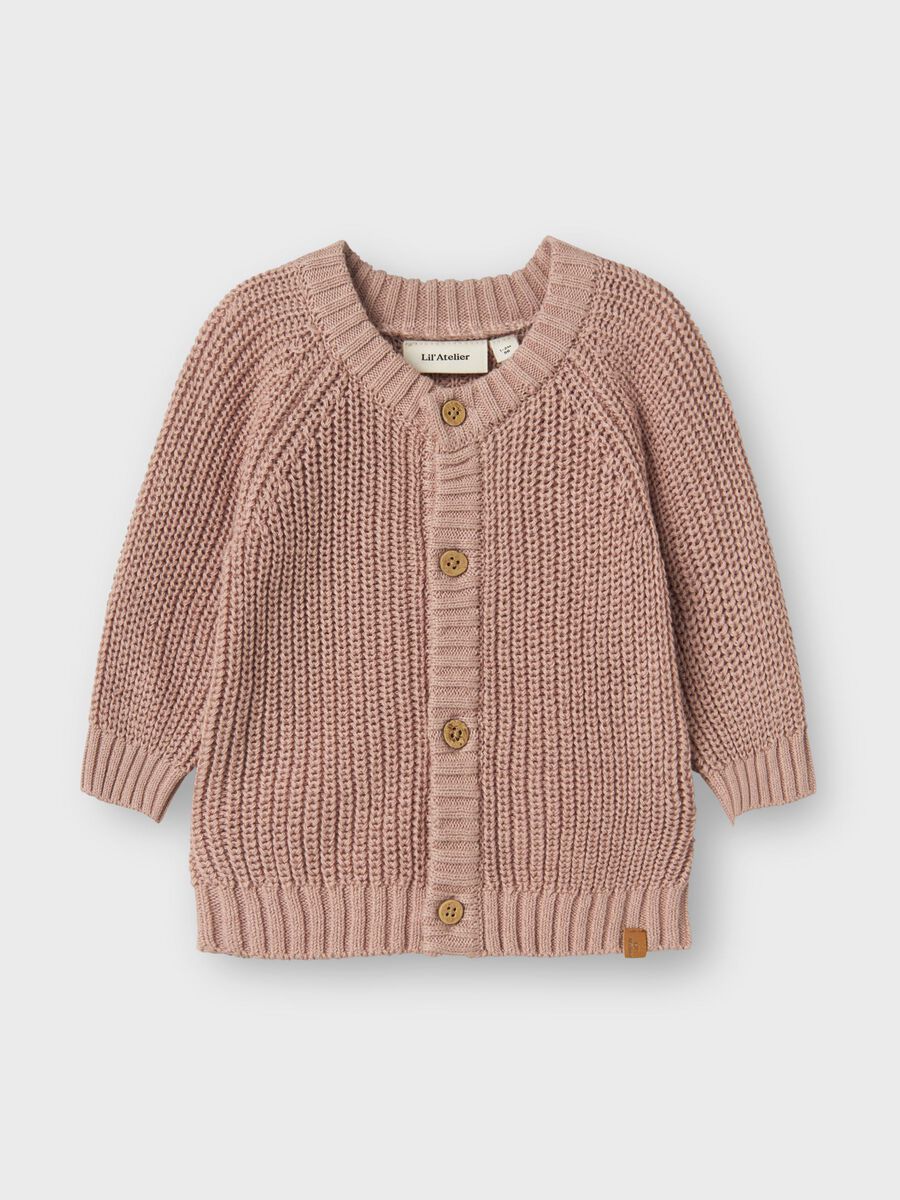 Product carousel image - LONG SLEEVED KNITTED CARDIGAN, Misty Rose | 2