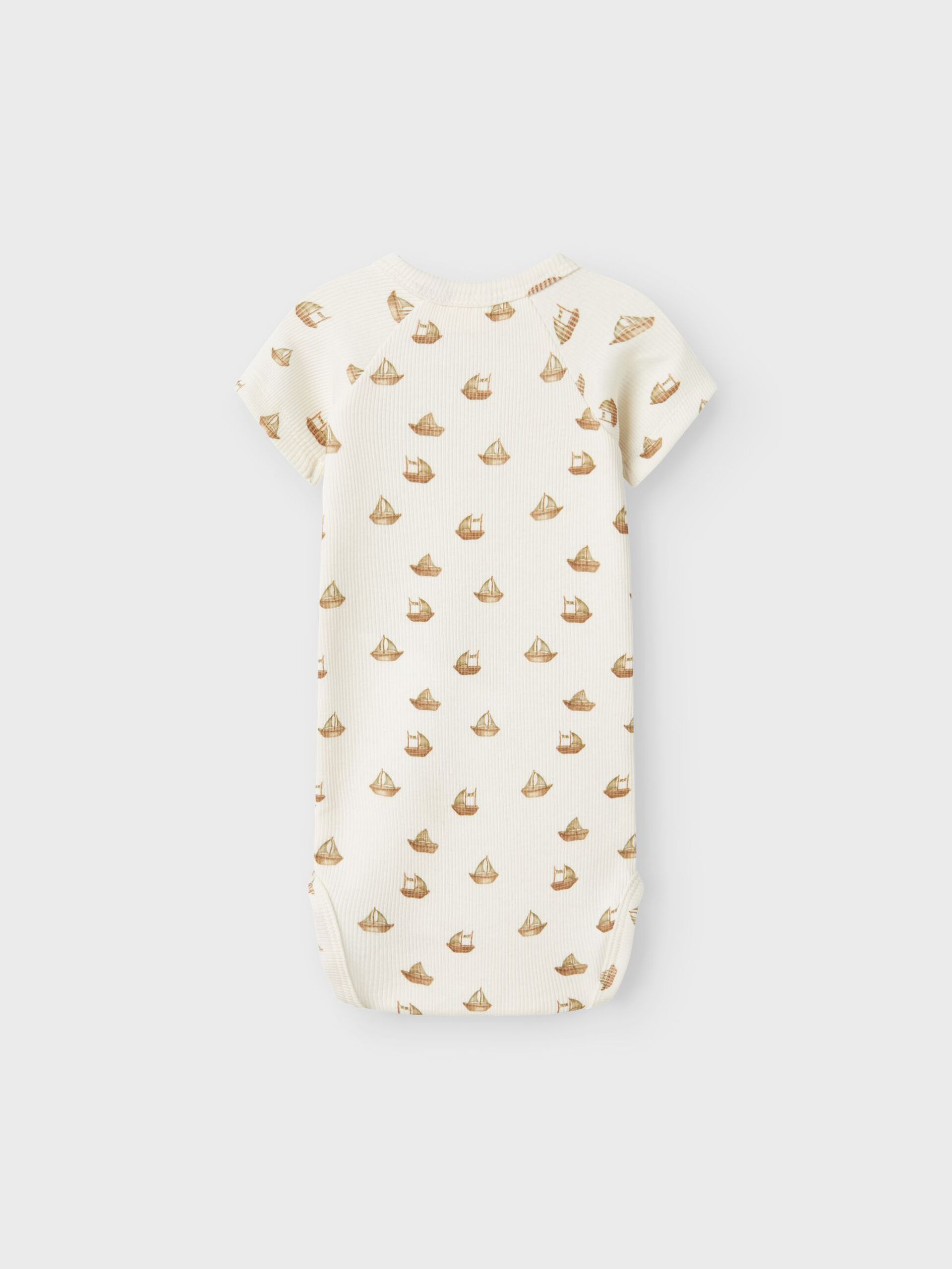 Carousel image - SHORT SLEEVED ROMPER, Coconut Milk | 4