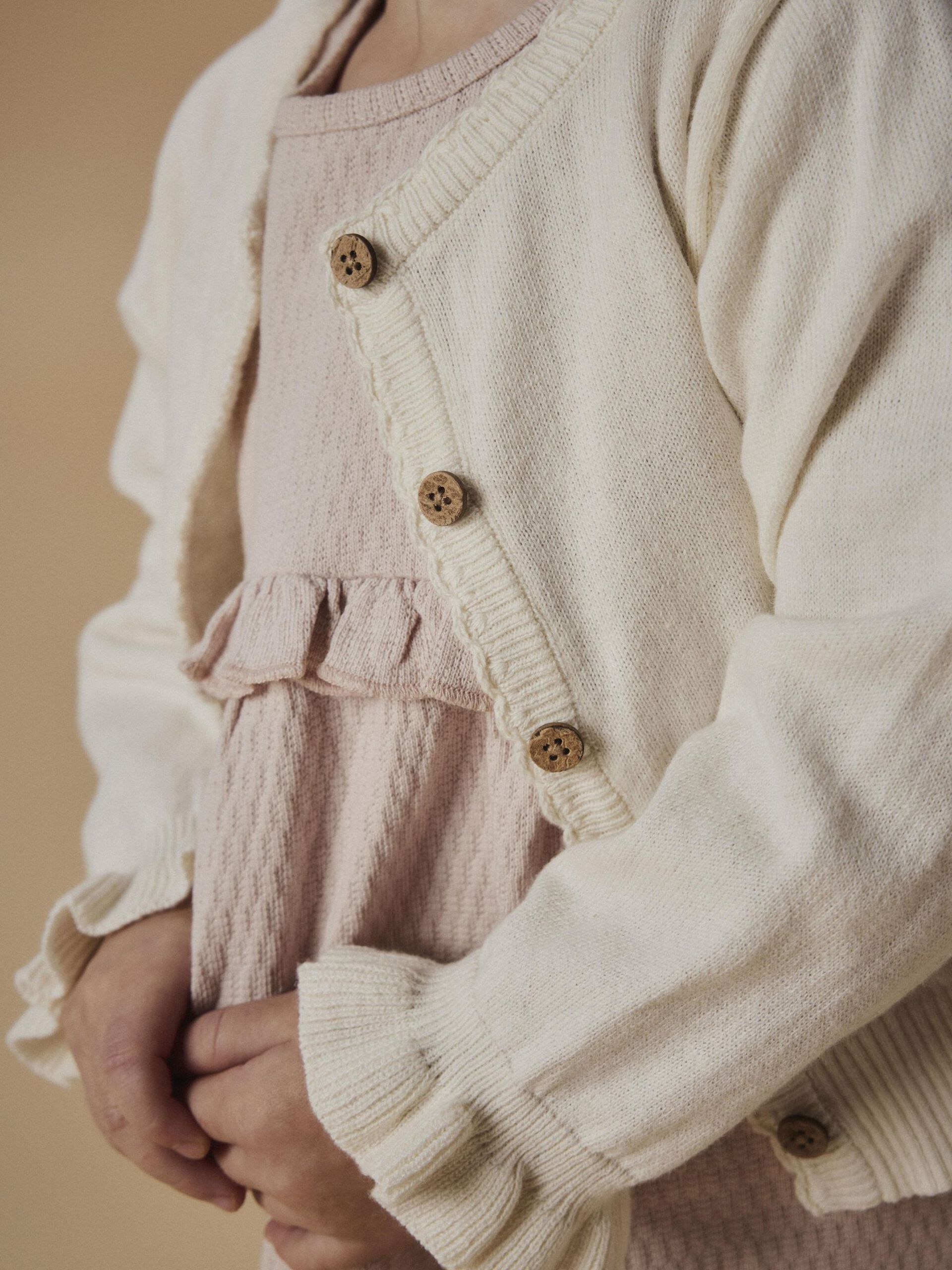 Carousel image - SHORT KNITTED CARDIGAN, Coconut Milk | 3