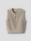 Product image thumbnail - EN COTON BIOLOGIQUE GILET TRICOTÉ, Oxford Tan | 1