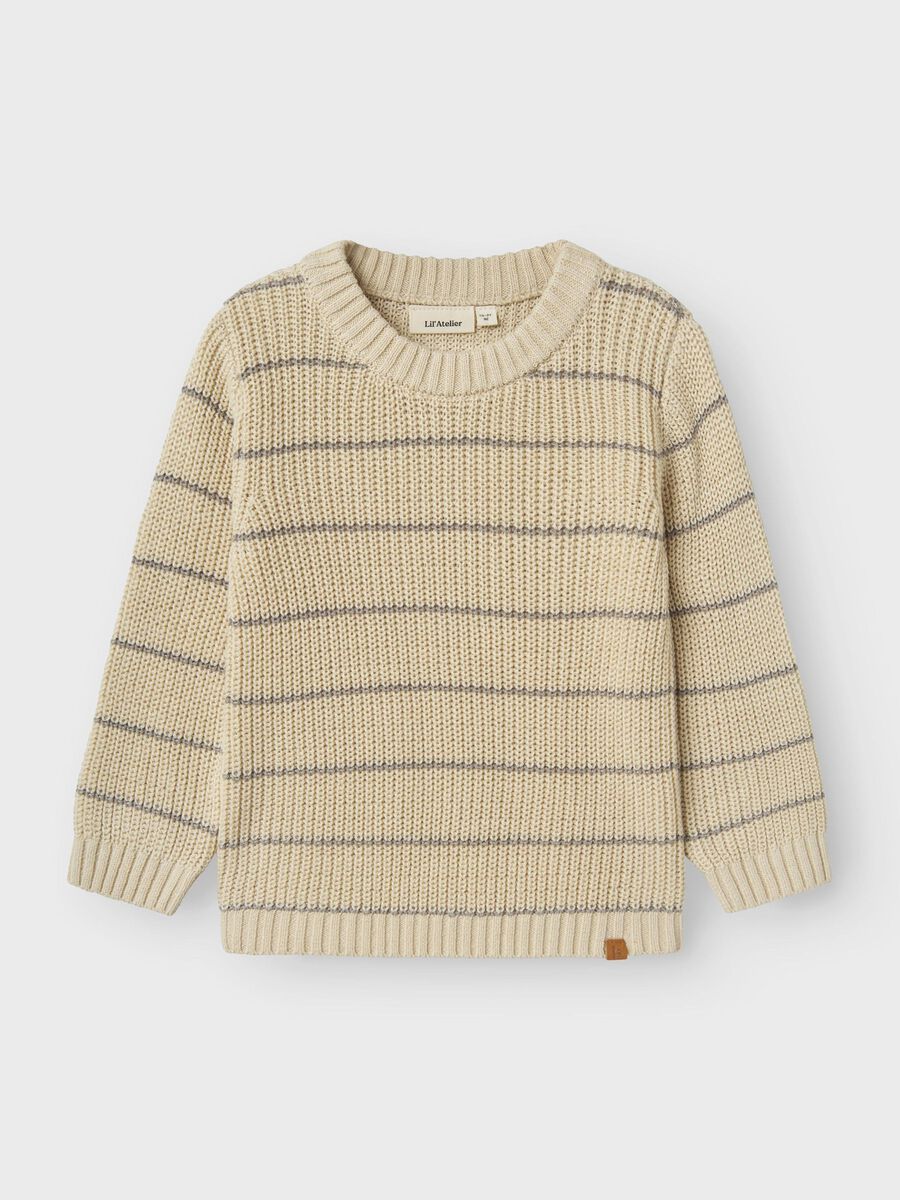 name it STRIPED KNITTED PULLOVER, Turtledove, highres - 13245614_Turtledove_003.jpg