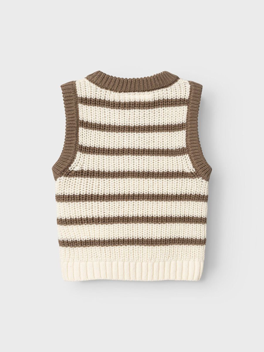 Product carousel image - STRIPED KNITTED VEST, Birch | 2
