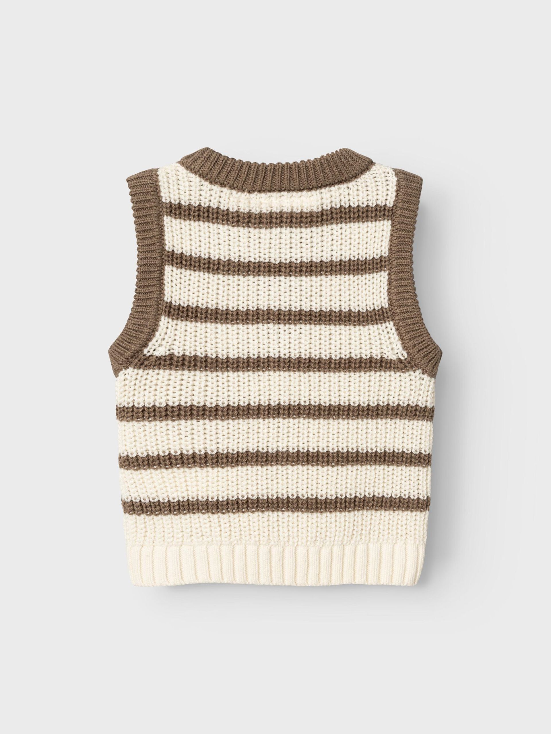 Carousel image - GESTREIFTE STRICKWESTE, Birch | 2