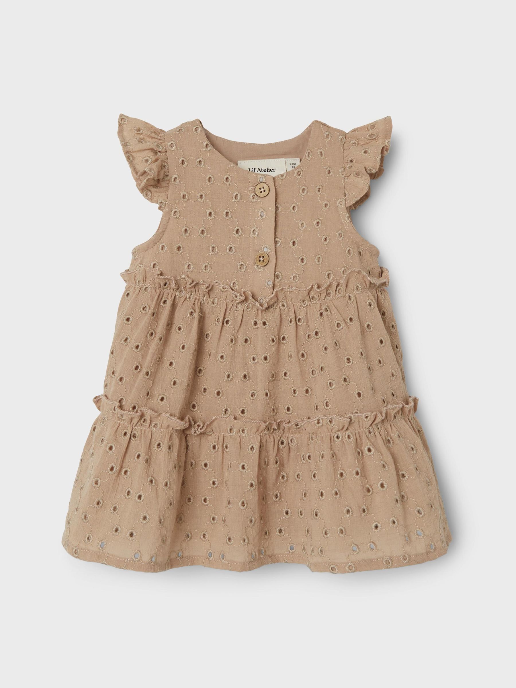 LOOSE FIT JURK Baby 56 86 Meisje Bruin Lil Atelier Belgie